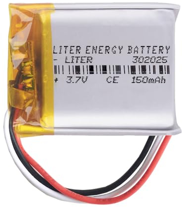 Akku 3 Batteriekabel 302025 LiPo 3.7V 150mAh 0.555Wh 1S 5C Liter Energy Battery Wiederaufladbar mit PCM Thermistor NTC für Elektronik - Nicht geeignet für Funksteuerung 27x20x3mm (3P|150mAh|302025)