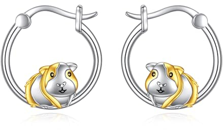 POPLYKE Meerschweinchen-Ohrringe für Frauen Sterling Silber Meerschweinchen-Ohrringe Schmuck Geschenk für Mädchen (Meerschweinchen)
