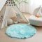 HARESLE Runder Kunstfell Teppich, Super Flauschiger und Weicher Kleiner Teppiche, Teppich Rund für Schlafzimmer, Wohnzimmer, Kinderzimmer, Lounge (Hellblau,50cm/20 Zoll)