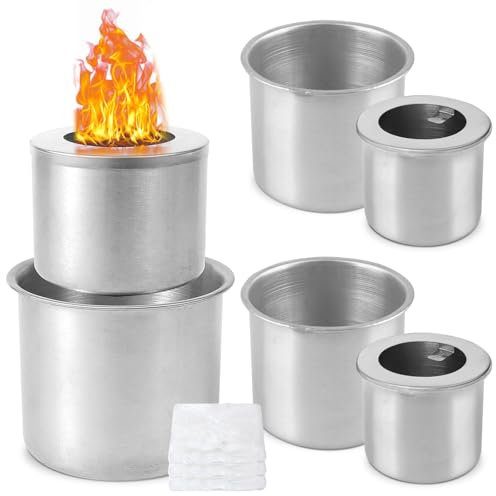 GOEDCH Cámara de Combustión de Bioetanol: Tanque de Cámara de Combustión de Acero Inoxidable, Chimenea Bioetanol, Doble Pared de Acero Inoxidable para Interior y Exterior, Jardín, Terraza (Pequeño)