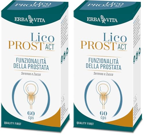 ERBA VITA Licoprost Act integratore alimentare con Licopene e Teupol10P (estratto di Ajuga reptans da colture cellulari) ricco in teupolioside - Formato 60 Capsule (Confezione da 2)