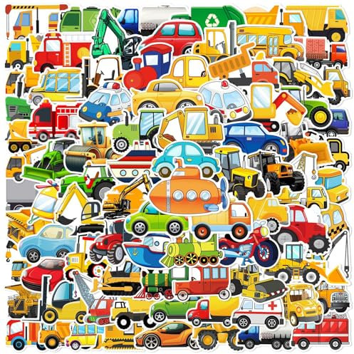 Engineering Fahrzeug Aufkleber Baufahrzeug Sticker Set 100 Stücke Niedlich Deko für Auto Laptop Skateboard Fahrrad Moped Motorrad Fahrrad Computer,Geeignet für Erwachsene Kinde