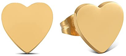 Ohrstecker Herz Gold für Damen mit 18K Vergoldung - inkl Geschenkbox I goldene Herzen Ohrringe - Valentinstag-Geschenk für Sie