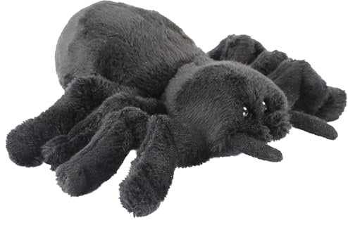 Uni-Toys - Schwarze Spinne Plushie - 16 cm (Breite) - Plüsch-Insekt - Plüschtier, Kuscheltier, Schwarz