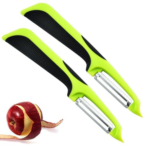 2 Pcs Potato Peeler Stainless Steel Rotary Peeler for Kitchen Vegetable Fruit Peeler Suitable for Vegetable Fruits (Green)