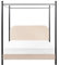Himmelbett Metall Bouclé beige mit Lattenrost 140x200 cm modern Dannemois