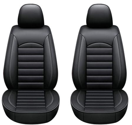 Chifeng Wasserdicht PU Leder Autositzbezüge Fit für Volkswagen Auto Vordersitz 2 Stück Set (schwarz)