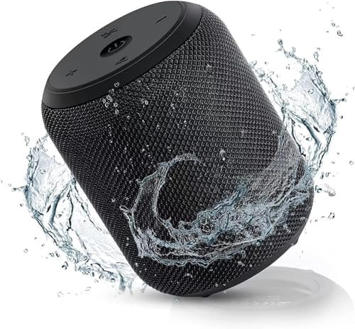 NOTABRICK Bluetooth Speaker, Portable Wireless Speakers with 15W Stereo Pairing Blue Tooth 5.0 TWS, IPX67 Waterproof, 15H Playtime Small Music Gift for Beach Offices Outdoor Party (Black)