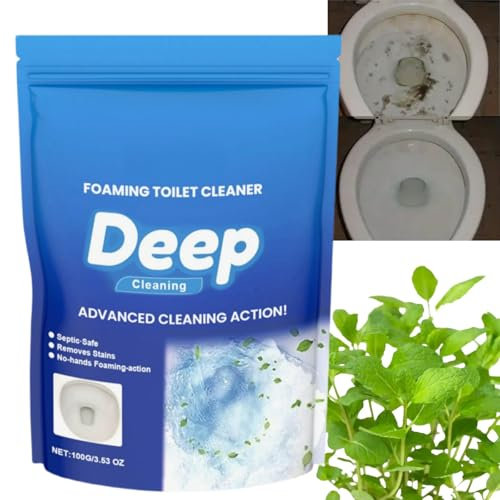100g Toilet Cleaner,Self Activating Powder for Toilet Bowl Cleaning,Toilet Descaler Heavy Duty,Fast Acting Heavy Duty Drain Gel,Strong Toilet Cleaner for Stains,Natural Toilet Bowl Cleaner,Toilet Foam