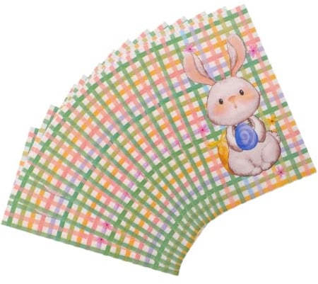 GANAZONO 20stücke Papierservietten Mit Wasserfarben Häschen Einwegservietten Mittagessen Abendessen Dekorative Handtuchservietten Für Partyzubehör Tischdekoration