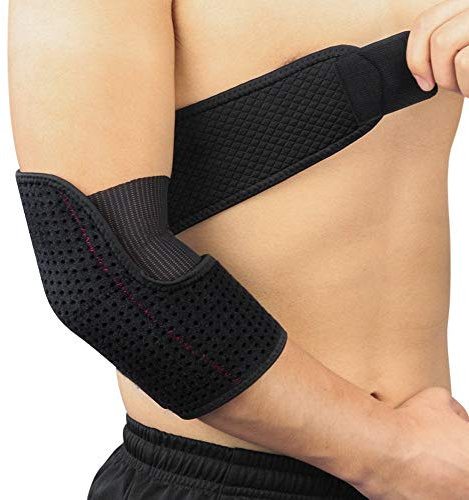 Ellenbogenstütze 1 Stück Ellenbogenbandage Atmungsaktive Armbandage mit Klettverschluss Ellbogen Stütze Verstellbar Ellenbogenschiene passt Rechts und Links Ellenbogenstütze Damen Herren für Sport