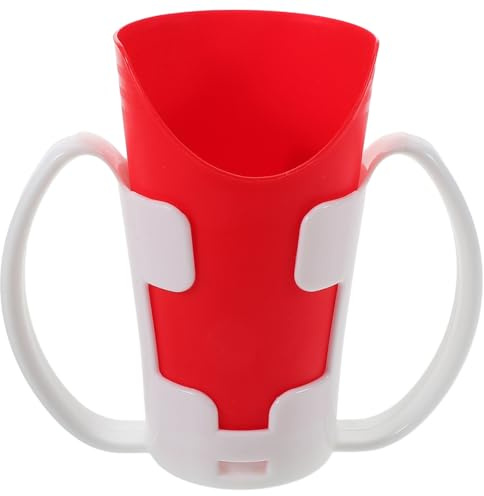 Vaguelly Nosey Cup with Handles Elderly Person Drink Cup with Holder Nose Cut Out for Swallowing Difficulties Detachable Sleeve Dishwasher Safe Rehabilitation Drinking Aid for Caregivers