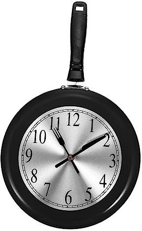 ULTECHNOVO 1Satz Dekorative Wanduhr in Form Einer Bratpfanne Geräuschloses Design für Wohnzimmer Küche und Schlafzimmer Moderne und Traditionelle Elemente Vereint