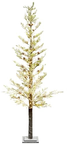 Beliani Árbol de Navidad artificial con LED 245 cm exterior e interior moderno blanco Grenivik
