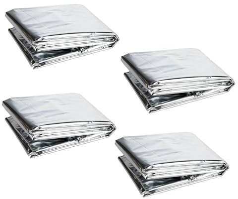 4 Stück Reflektierende Folie Grow 210x160 cm Silber Reflektorfolie Hitzebeständige Silberfolie zum Abdecken von Gemüse Gewächshausfolie UV-beständig Pflanzenfolie für Garten, Zelt & Pflanzenzucht