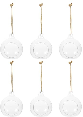 COLLBATH 6 Pièces Micro Paysage Verre Suspendu Bougeoirs Transparente Hydroponique Planteurs DIY Décoration Pot Fleurs
