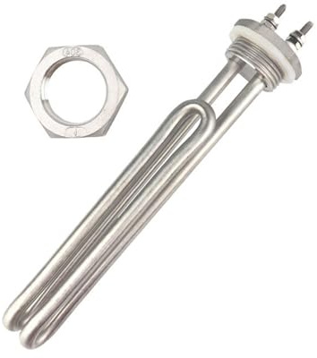 DN25 Water Heating Element 220V 2KW Stainless Steel Electric Boiler Tank Heater Immersion Heater For Brewing(Heater Nut)