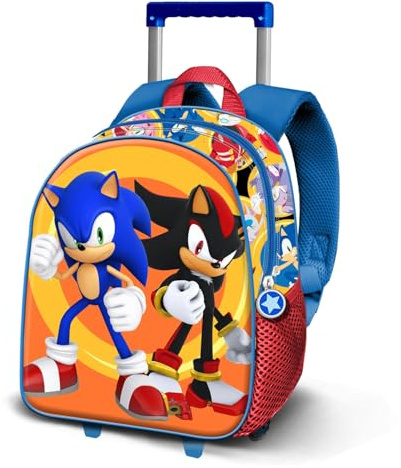 KARACTERMANIA Sonic The Hedgehog Shadow-Kleiner 3D Rucksack mit Rädern, Mehrfarbig, 26 x 34 cm, Kapazität 7 L