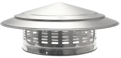 Xnuiasqe Chapeau de Cheminée Rond 250 mm en Métal, Chapeau de Cheminée, Chapeau de Toit, Capuchon de Conduit, Couvercle de Tuyau de Poêle, Capuchon de Cheminée, Parapluie.