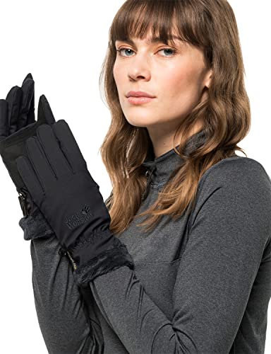 Jack Wolfskin Damen STORMLOCK HIGHLOFT GLOVE Damen winddichte Softshellhandschuhe, black, S
