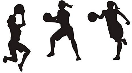 Schwarzer Mädchen-Wandaufkleber, Basketball-Sport-Aufkleber, für die Dekoration des Zimmers