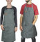 Chef Pomodoro Kochschürze –Küchenschürze Herren- Kochschürze Damen und Männer – Grillschürze für Männer- Kochschürze Baumwolle für Küche (Grau)