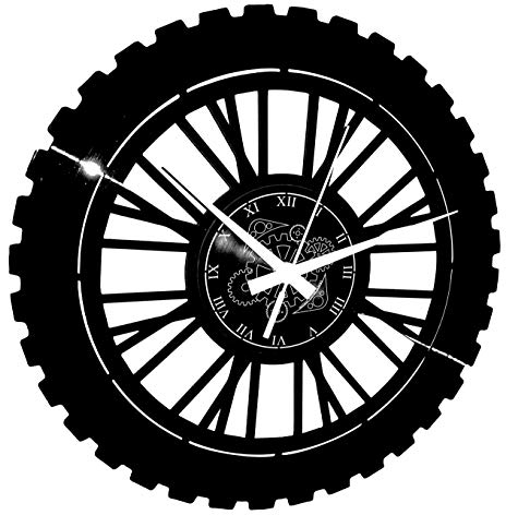 Instant Karma Clocks | Wanduhr Motocross Reifen Design | Wanddeko für Biker, Werkstatt & Garage | Geschenk für Motorradfans