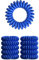 10er Set Spiral Haargummi - Haargummis für weniger Spliss und gebrochene Haare - Haargummi Spirale für feine Haarpartien - Telefonkabel Spiralhaargummi, blau, 3.5 cm