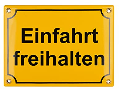 Schild Einfahrt freihalten 15x20 cm Emailschild Parkverbot Schild Ausfahrt freihalten Halteverbot