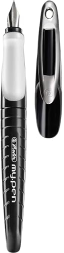Herlitz Schulfüllhalter mit Gravur / Füller my.pen / Farbe: schwarz/weiß