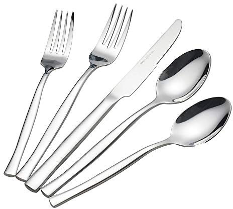 Qsbon - Set de Cubiertos de Acero Inoxidable 18/10 para 8 Personas (40 Unidades)