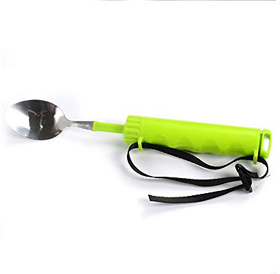 GHzzY Cuchara Parkinson - Ayuda alimentaria adaptativa para Ancianos, Parkinson, Artritis y discapacidad - Vajilla antivibración para un Rango de Movimiento de muñeca Limitado