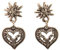 Alpenflüstern Trachten-Ohrstecker Strass-Edelweiß Strassherz-Hirsch - Damen-Trachtenschmuck, Trachten-Ohrringe (antik-silber-farben) DOR051