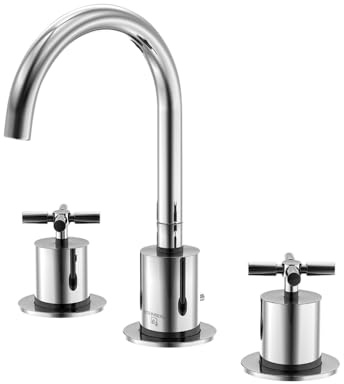 Steinberg Serie 250 Waschtischarmatur, schwenkbar, 3-Loch, mit Ablaufgarnitur, Ausladung 150mm, 2502000, Farbe: Chrome
