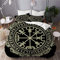 KIMDFACE Magic Runic Compass Vegvisir im Kreis der nordischen Runen und Drachen,Mikrofaser Bettwäsche 220x240cm,Reißverschluss Bettbezug 2 Kissenbezug 50x80cm