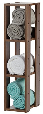 Iris Ohyama, Bücherregal, 3-stufiges Regal, 14 cm breite verstellbare Regale, Stabil, Industriell, Waschküche, Wohnzimmer, Eingangsbereich, Schlafzimmer, Büro - Open Wood Rack OWR-200- Braun