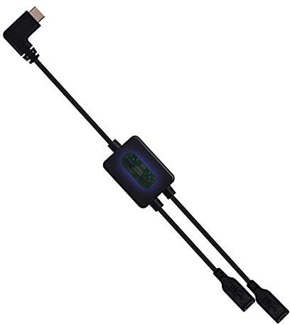 Divisor USB-C con IC, AWADUO 90 grados tipo C, 1 macho a 2 hembra, cable de extensión USB C, divisor tipo Y, cable de 30 cm