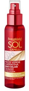 Bottega Verde - Sol Capelli Spray Protettivo, per Capelli Vitali e Morbidi, 100 ml, con Olio di Noce Verde e Keratina, Filtri Solari UVA/UVB, Azione Anti-Crespo, Protegge da Sole, Mare e Cloro