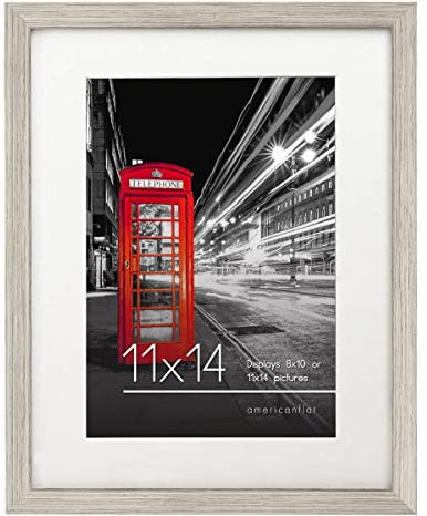 Americanflat Bilderrahmen aus Treibholz mit bruchfestem Glas, 28 x 25 cm (11 x 14 Zoll), für 8 x 10 Fotos mit Matte oder 11 x 14 ohne Matte