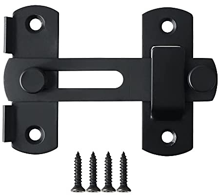 Shiwaki Stainless Steel Gate Latches Flip Latch Safety Door Bolt Latch Lock (Matte Black)