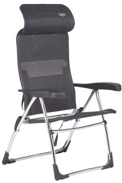 Crespo Silla Playa 7 pos. aluminio (Multifibra) COMPACT Asiento Alto Dunkelgrau