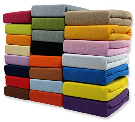 SPANNBETTLAKEN Frotte Spannbetttuch Bettlaken mit Gummizug in vielen Größen und Farben (Dunkelgrün, 200 x 200 cm)
