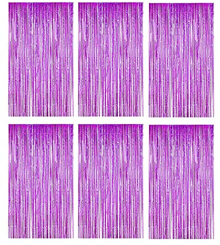 Lametta Vorhänge 6pcs Glitzervorhang, 6pcs Glitzervorhang Fringe, Folienfransen Vorhang 1m x 2m für Geburtstage Festivals Party Bühnendekor