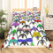 Homemissing Pinguin Bettwäsche Set 220x240cm für Kinder Jungen Mädchen Niedlich Polar Tier Betten Set Schwarz Weiß Lustiges Tier mit Buntem Schal Mütze Bettbezug Set Karikatur Schlafzimmer Dekor
