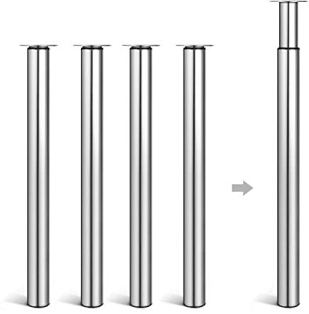 Dhouse 4-Pack Adjustable Metal Folding Desk Legs 710-1100mm for Furniture, Coffee Table, Dining Table - 60mm Diameter (Chrome Plated)