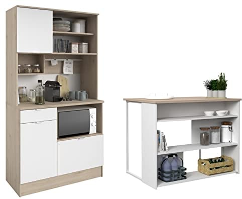 Parisot Buffet-Set Socool 1 Weiß/Jackson-Eiche