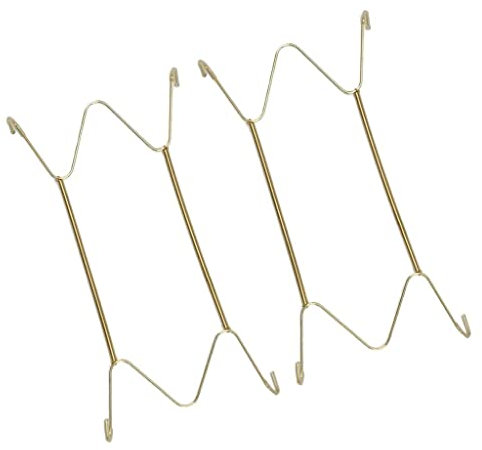 Milageto de Placa para Colgar en La Pared Invisible Soporte de Exhibición para Platos en Forma de W, Dorado, 6 Pulgadas