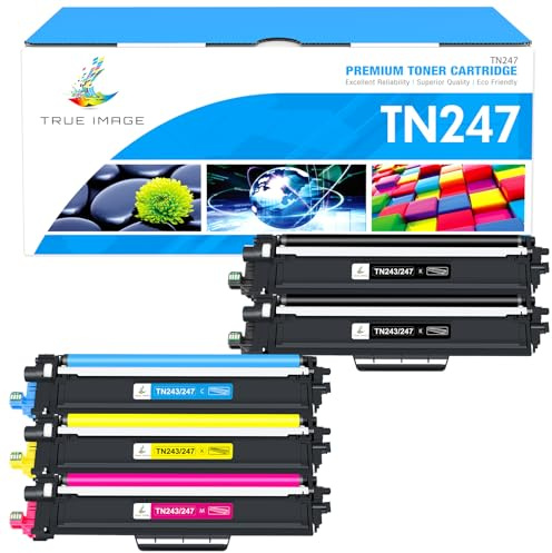 TN-243CMYK TN247 TN243CMYK DCP-L3550CDW Colour Toner Cartridge 5-Pack | Compatible for Brother TN-243 DCP-L3510CDW HL-L3210CW MFC-L3750CDW HL-L3230CDW MFC-L3710CW TN-247BK TN-247C TN-247Y TN-247M