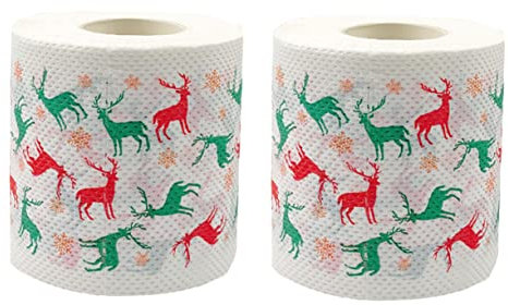 jojofuny 2rouleaux Serviettes Papier Noël Doré Papier Toilette Serviettes De Table Noël Décorations Festives
