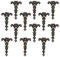 INCREWAY Lot de 12 charnières en T pliantes antiques en bronze - Charnières décoratives rétro sculptées pour portes, armoires, placards